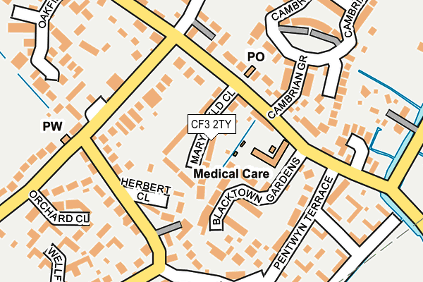 CF3 2TY map - OS OpenMap – Local (Ordnance Survey)