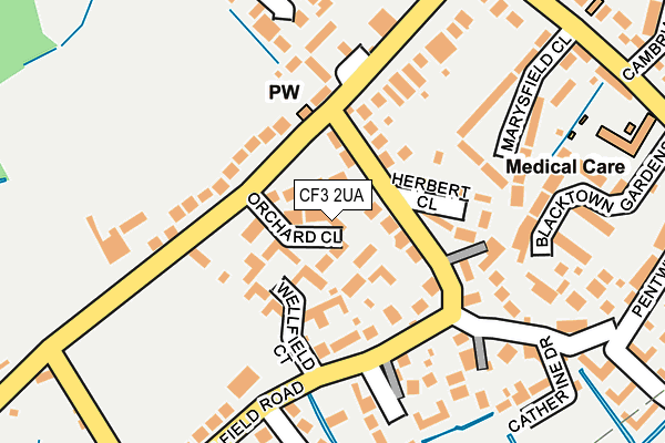 CF3 2UA map - OS OpenMap – Local (Ordnance Survey)