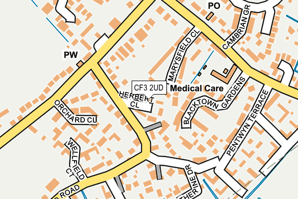 CF3 2UD map - OS OpenMap – Local (Ordnance Survey)