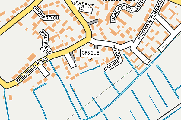 CF3 2UE map - OS OpenMap – Local (Ordnance Survey)