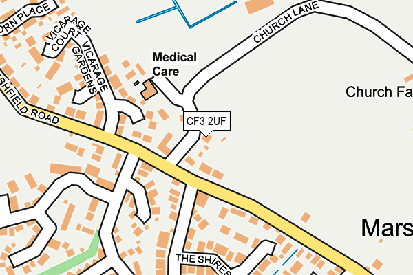CF3 2UF map - OS OpenMap – Local (Ordnance Survey)