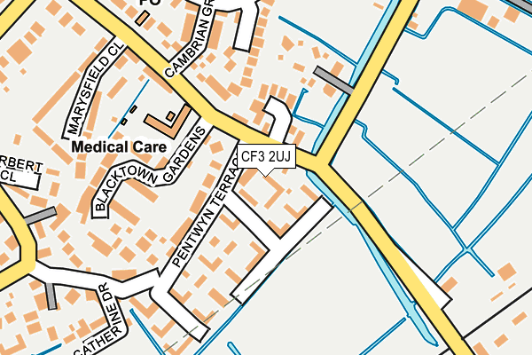 CF3 2UJ map - OS OpenMap – Local (Ordnance Survey)