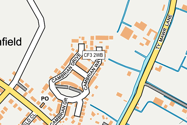 CF3 2WB map - OS OpenMap – Local (Ordnance Survey)