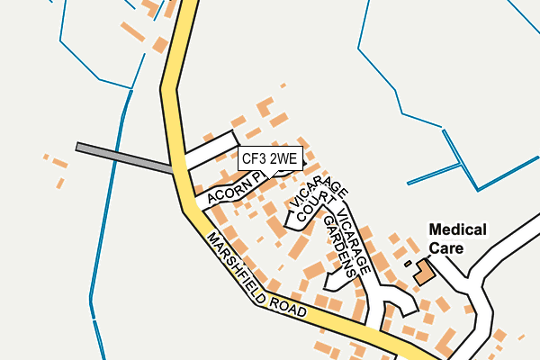 CF3 2WE map - OS OpenMap – Local (Ordnance Survey)