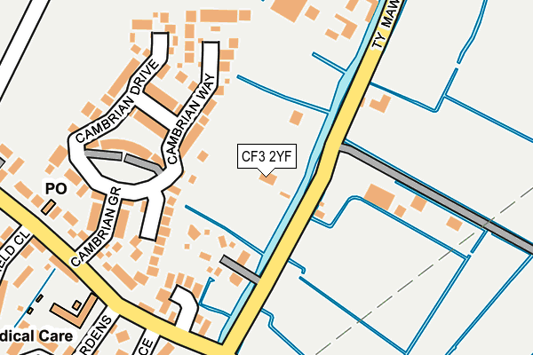 CF3 2YF map - OS OpenMap – Local (Ordnance Survey)