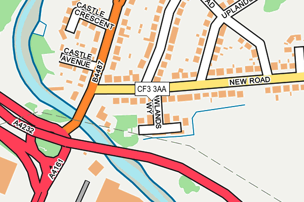CF3 3AA map - OS OpenMap – Local (Ordnance Survey)