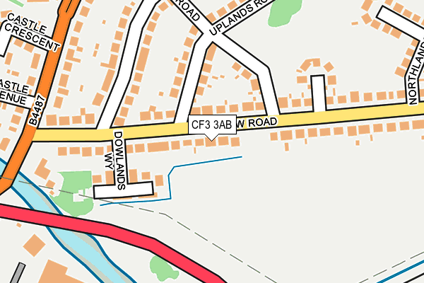 CF3 3AB map - OS OpenMap – Local (Ordnance Survey)
