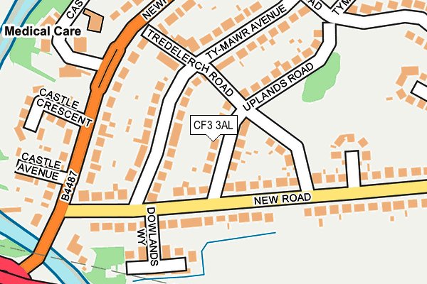 CF3 3AL map - OS OpenMap – Local (Ordnance Survey)