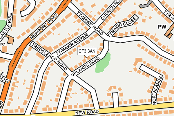 CF3 3AN map - OS OpenMap – Local (Ordnance Survey)