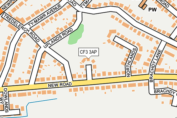CF3 3AP map - OS OpenMap – Local (Ordnance Survey)