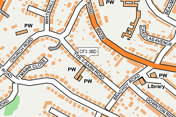 CF3 3BD map - OS OpenMap – Local (Ordnance Survey)