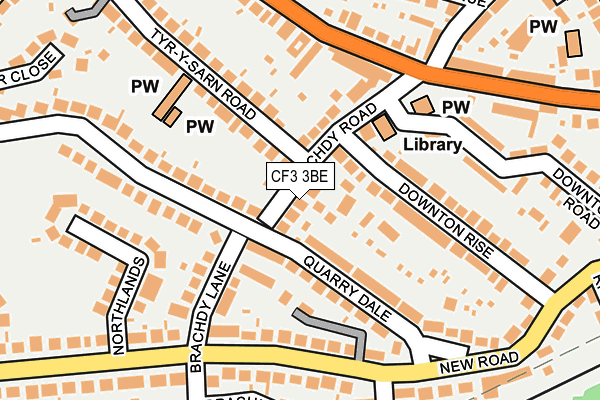 CF3 3BE map - OS OpenMap – Local (Ordnance Survey)
