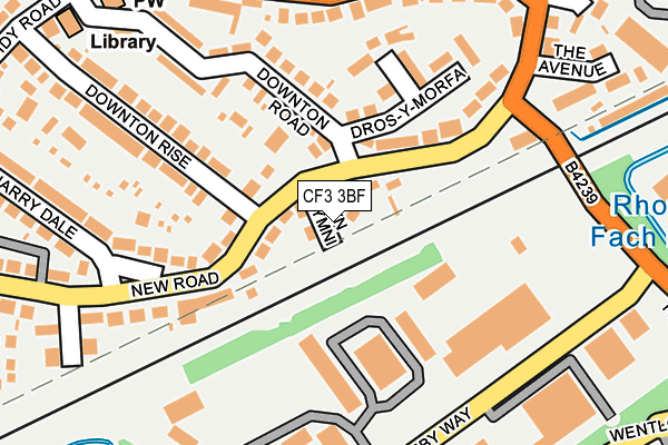 CF3 3BF map - OS OpenMap – Local (Ordnance Survey)