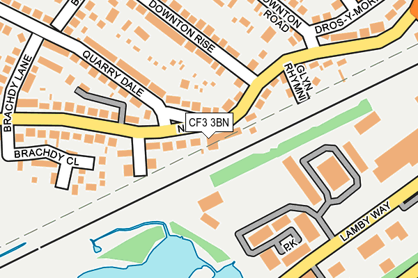 CF3 3BN map - OS OpenMap – Local (Ordnance Survey)