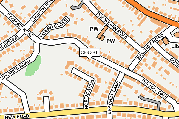 CF3 3BT map - OS OpenMap – Local (Ordnance Survey)