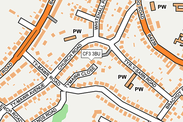 CF3 3BU map - OS OpenMap – Local (Ordnance Survey)