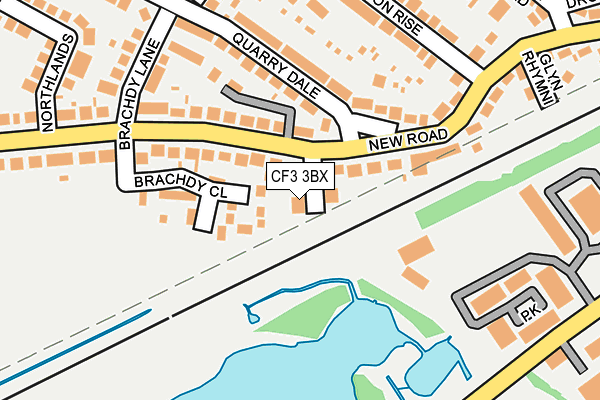 CF3 3BX map - OS OpenMap – Local (Ordnance Survey)