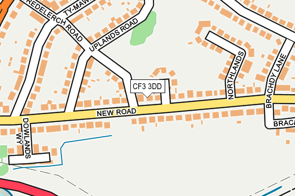 CF3 3DD map - OS OpenMap – Local (Ordnance Survey)