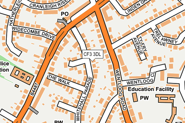 CF3 3DL map - OS OpenMap – Local (Ordnance Survey)