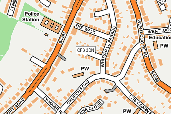 CF3 3DN map - OS OpenMap – Local (Ordnance Survey)
