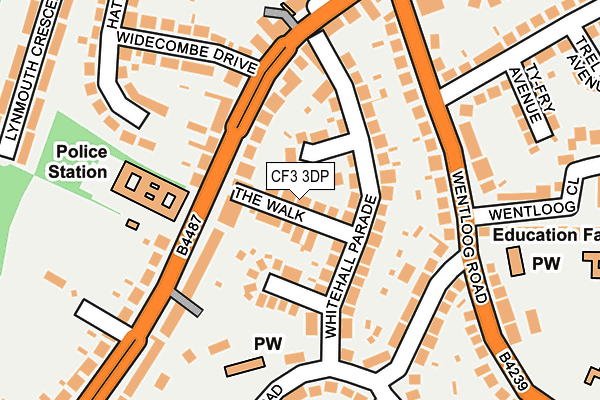 CF3 3DP map - OS OpenMap – Local (Ordnance Survey)