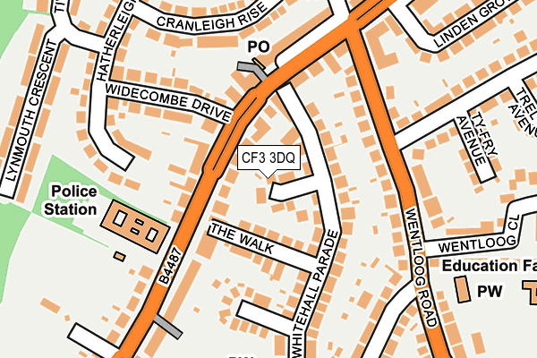 CF3 3DQ map - OS OpenMap – Local (Ordnance Survey)