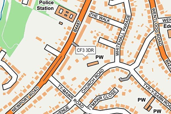 CF3 3DR map - OS OpenMap – Local (Ordnance Survey)