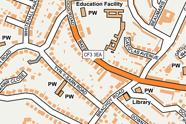 CF3 3EA map - OS OpenMap – Local (Ordnance Survey)