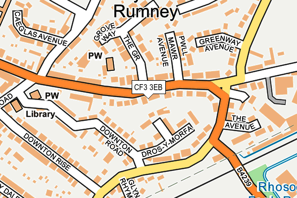CF3 3EB map - OS OpenMap – Local (Ordnance Survey)