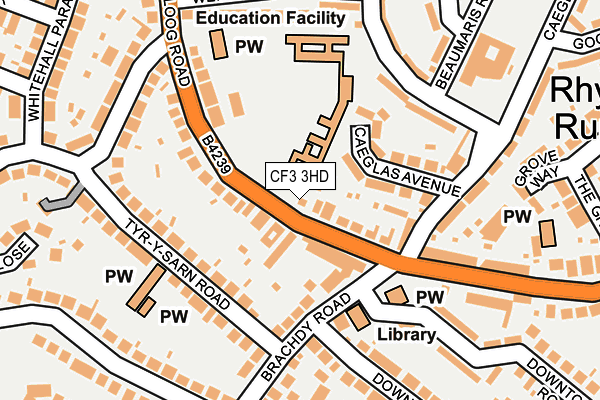 CF3 3HD map - OS OpenMap – Local (Ordnance Survey)