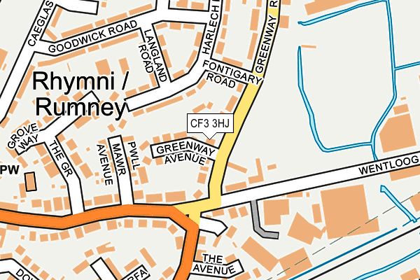 CF3 3HJ map - OS OpenMap – Local (Ordnance Survey)