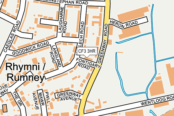 CF3 3HR map - OS OpenMap – Local (Ordnance Survey)