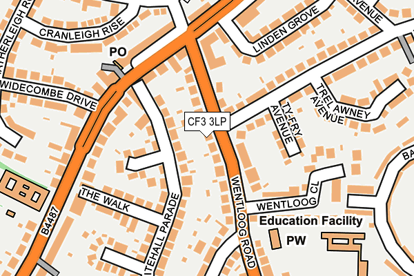 CF3 3LP map - OS OpenMap – Local (Ordnance Survey)