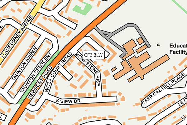 CF3 3LW map - OS OpenMap – Local (Ordnance Survey)