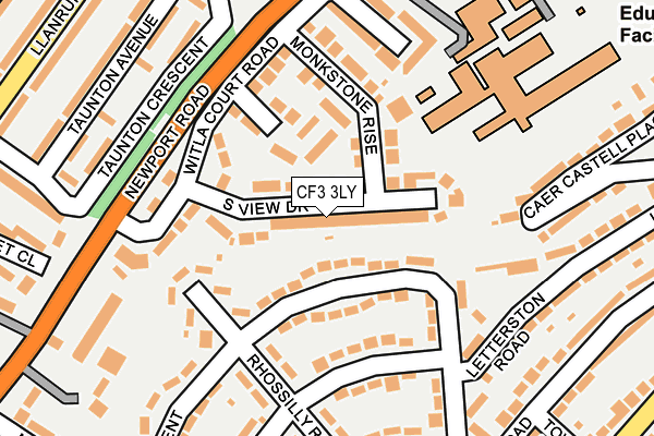 CF3 3LY map - OS OpenMap – Local (Ordnance Survey)