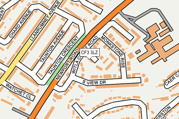 CF3 3LZ map - OS OpenMap – Local (Ordnance Survey)