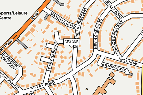 CF3 3NB map - OS OpenMap – Local (Ordnance Survey)