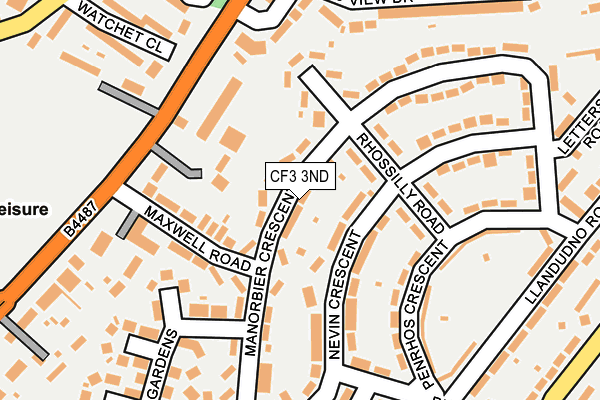 CF3 3ND map - OS OpenMap – Local (Ordnance Survey)