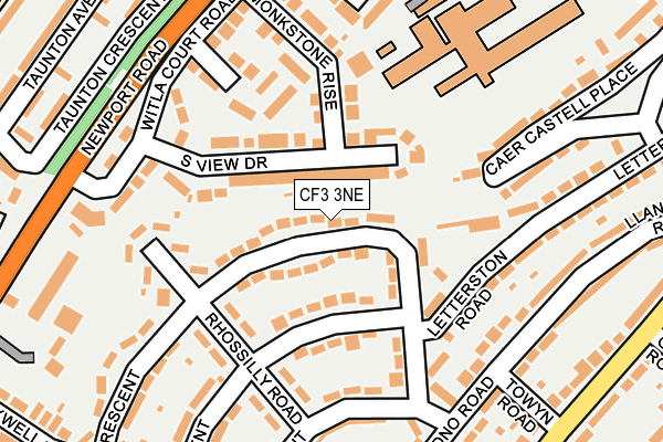 CF3 3NE map - OS OpenMap – Local (Ordnance Survey)