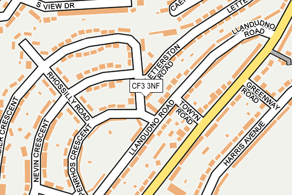 CF3 3NF map - OS OpenMap – Local (Ordnance Survey)