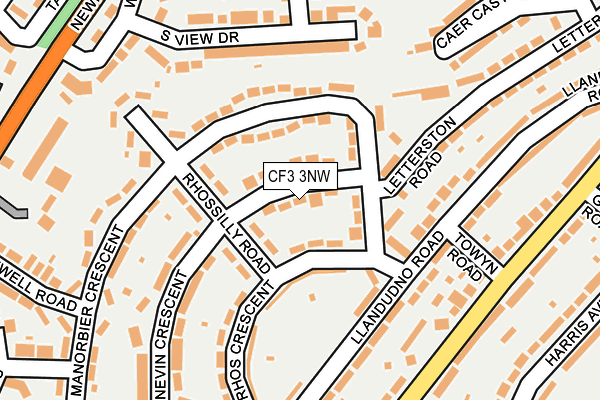 CF3 3NW map - OS OpenMap – Local (Ordnance Survey)