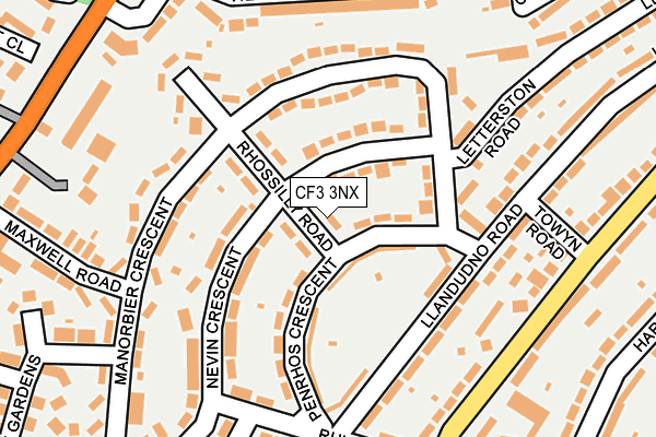 CF3 3NX map - OS OpenMap – Local (Ordnance Survey)