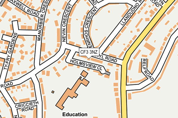 CF3 3NZ map - OS OpenMap – Local (Ordnance Survey)