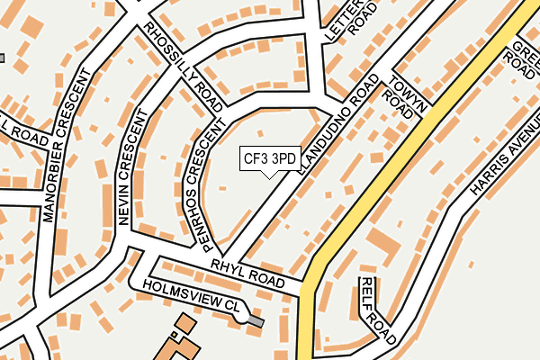 CF3 3PD map - OS OpenMap – Local (Ordnance Survey)