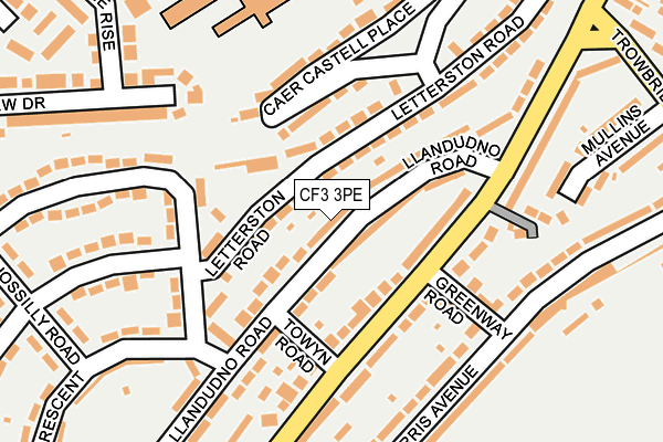 CF3 3PE map - OS OpenMap – Local (Ordnance Survey)