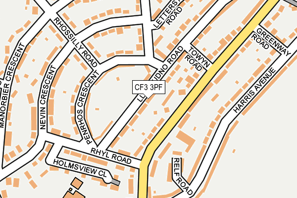 CF3 3PF map - OS OpenMap – Local (Ordnance Survey)