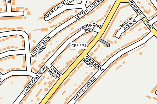 CF3 3PJ map - OS OpenMap – Local (Ordnance Survey)