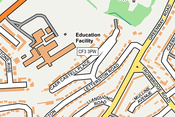 CF3 3PW map - OS OpenMap – Local (Ordnance Survey)
