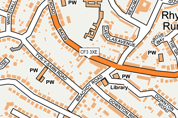 CF3 3XE map - OS OpenMap – Local (Ordnance Survey)