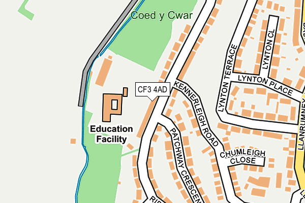 CF3 4AD map - OS OpenMap – Local (Ordnance Survey)
